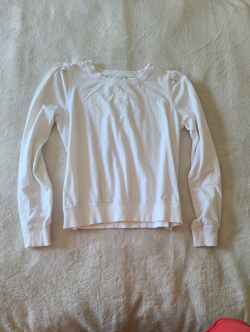 Heidi Houston White Puff Longsleeve Top Size S